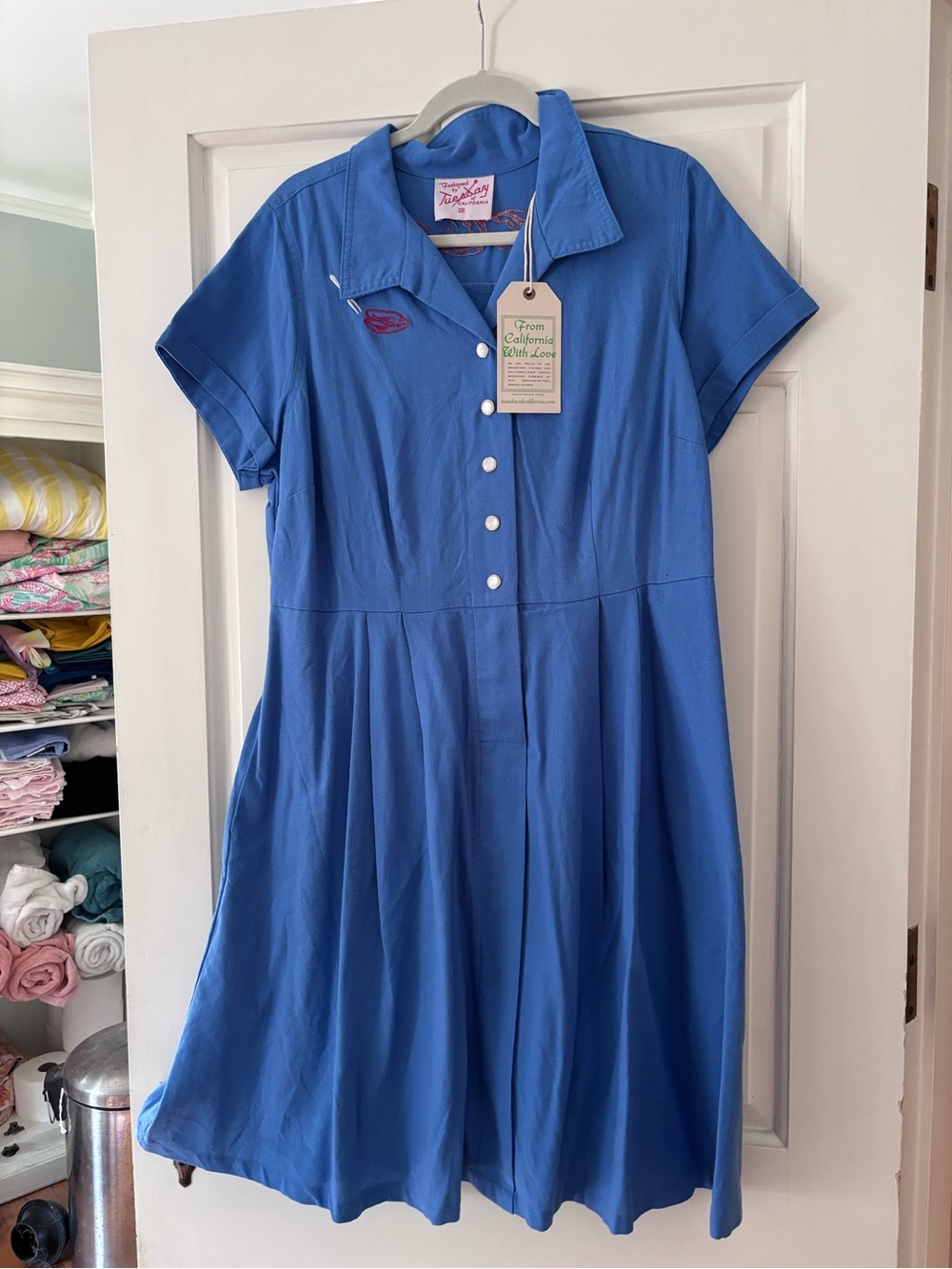 NWT Tuesday of California Diner Dress in Oyster